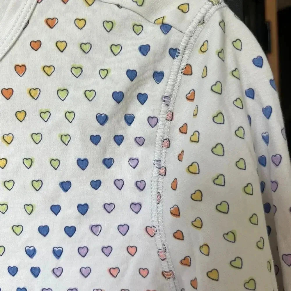 Roller Rabbit Pajamas Disco Rainbow Hearts long sleeve Henley button down top - Picture 4 of 8